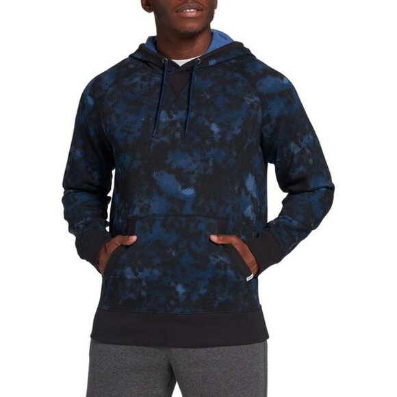 DSG Men's Blue Print Fleece Hoodie Sweater - Size Medium - Picture 1 of 5